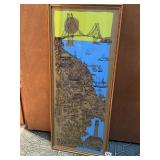 FISHERMANï¿½S WHARF FRAMED PRINT 29" X 12.5" FRAMED