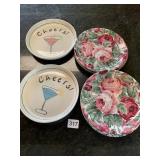 4 CHEESE PLATES BLOCK SPAL, VINTAGE CHINESE PLATE