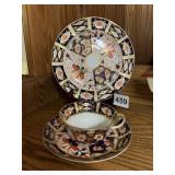 TEACUP, SAUCER AND PLATE BY ROYAL CROWN DERBY