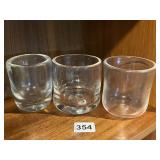 HAND BLOWN GLASS CLEAR ROCKS GLASSES (3)