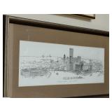 PITTSBURGH SKYLINE NEVIN ROBINSON FRAMED UNDER