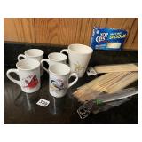 DESIGN PAC INCORPORATED BIRD MOTIF MUGS, BARBECUE