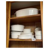 ASSORTED CORNING WARE BAKING DISHES INCLUDING