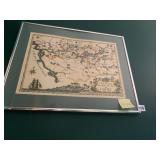 CHATEAUX DE LOIRE COLORED MAP 20.5" X 16.5" UNDER