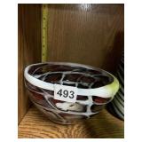 SMALL TORTOISE SHELL DESIGNED HAND BLOWN DISH