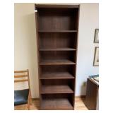 TEAK MCM BOOKCASE W/ ADJ SHELVES 76" H X 26" W X