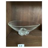 STEUBEN BOWL SIGNED BASE 4" H X 10" D