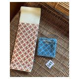 GLASS RING DISH AND PORCELAIN CHEESE TRAY