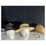 THREE VINTAGE STRAW HATS