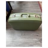 GREEN VINTAGE SUITCASE 19"L 13.5"H