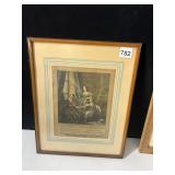 ANTIQUE ENGRAVING PRINT LA TOILETTE