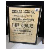 FRAMED THOMAS MORGAN DRY CLEANING ADVERTISEMENT