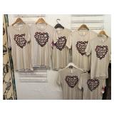 NEW GRAPHIC TEE SHIRTS 7 TOTAL 1 EX, 1 L, 5 SMALL