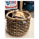 BASKET OF VINTAGE HATS