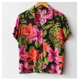 Y2K Silk Rayon Blend Tropical Shirt Measurements
