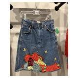 KIDS VINTAGE WRANGLER APPLIQUE SKIRT KIDS SIZE 8