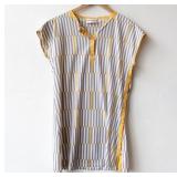 80s Yellow & Gray Snap Tunic Measurements taken