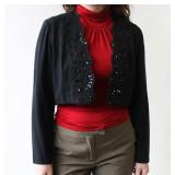 90S BEADED LIGHT WEIGHT BOLERO Measurements taken