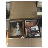 2 WOODEN PICTURE FRAMES 12.25 X 9.5, 11.5 X 9.5,