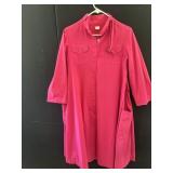 VINTAGE PINK DUSTER COAT, DEEP FRONT POCKETS