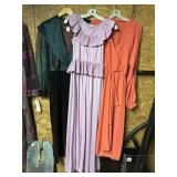 LOT OF THREE VINTAGE DRESSES ASSORTED SIZES.