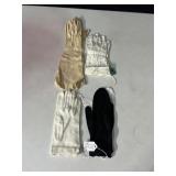 VINTAGE GLOVES, LEATHER, KNITTED MITTENS, PEACH