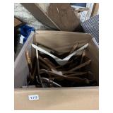 BOX OF MIXED WOODEN HANGERS