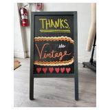 wooden chalkboard sandwich sign 33" h x 18" w
