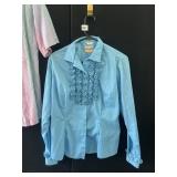 WESTERN WEAR RUFFLE FRONT SHIRT & MED AMERICAN