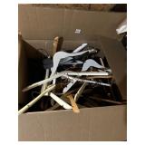 BOX OF ASSORTED WOODEN HANGERS