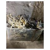 LARGE TOTE FULL OF PLASTIC HANGERS