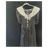 DAWN JOY FASHION SZ 9/10 BLACK & WHITE POLKA DOT