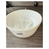 PYREX MILK GLASS MIXING BOWL WITH CONTENTS