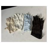 VINTAGE GLOVES BROWN, WHITE, BEIGE, BABY BLUE