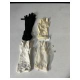 VINTAGE GLOVES SHEER NYLON, WHITE, YELLOW, BLACK