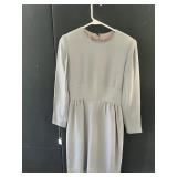 DAVID HAYES SILK DRESS DEEP GRAY, ZIPPER BACK,