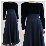 90s Velvet & Crepe Gown Measurements taken while