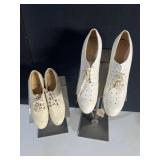 VINTAGE LADIES WHITE OXFORD SHOES 2 PAIR