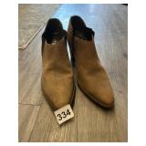 SUEDE WESTERN BOOTIES SIZE 6 ALL LEATHER