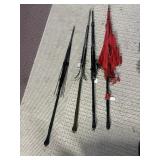 ANTIQUE UMBRELLAï¿½S CARVED HANDLES