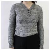 80s Gray Glitter Sweater Measurements taken