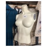 FEMALE TORSO MANNEQUIN ON STAND RUST ON STAND