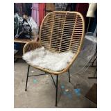 WICKER FAN BACK CHAIR