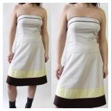 Y2K Tan and Brown Tube Dress Measurements taken