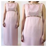 60s Ballet Pink Empire Prom Dress Measurements