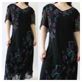 90s Flowy Flowers Dress with Gems Measurements