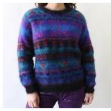 90s Mohair Jewel Tones Sweater Measurements