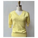 CRNT Old Style Yellow Knit Top Measurements taken