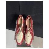 LADIES RED & WHITE BOWLING SHOES