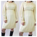 60s Butter Babydoll Dress with Ruffles